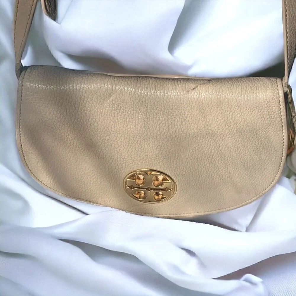 Tory Burch Jamie Blush Pink Leather Convertible Crossbody Clutch Gold Hardware